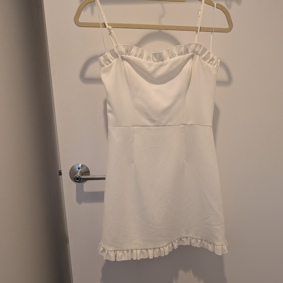 French Connection White Ruffle Mini Dress - Picture 3 of 5